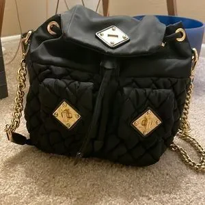 Authentic Vintage Moschino mini black quilted backpack *RARE* Moschino Quilted Mini Backpack on SALE | Saks OFF 5TH main image 4